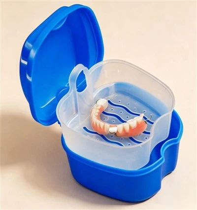 Recipiente de viagem para dentaduras